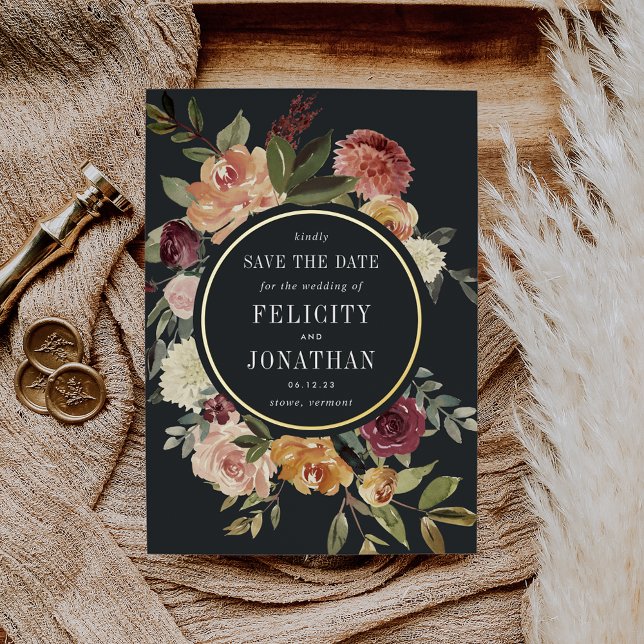 Moonlight Garden | Floral Wedding Save the Date Foil Invitation (Creator Uploaded)