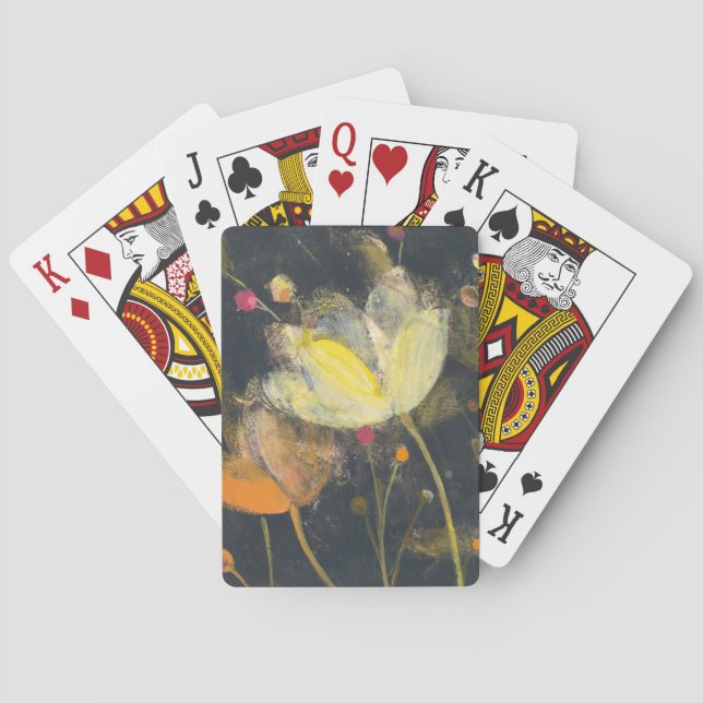 Moonlight Garden on Black Poker Cards (Back)