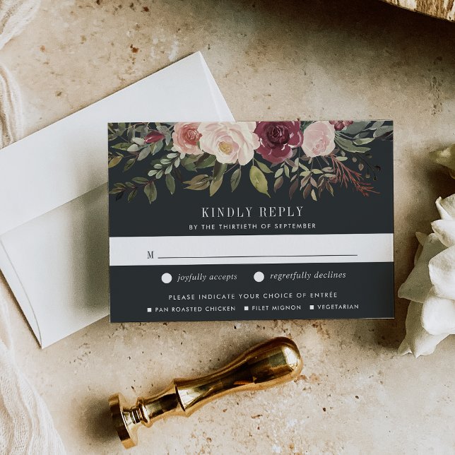 Moonlight Garden RSVP Card with Meal Choice (Creator Uploaded)