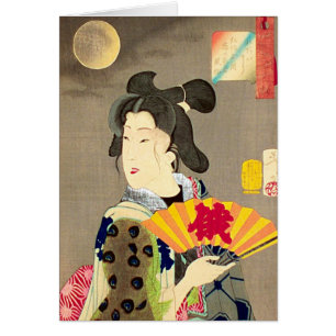 Moonlight Geisha Japanese Woodblock Ukiyo-e