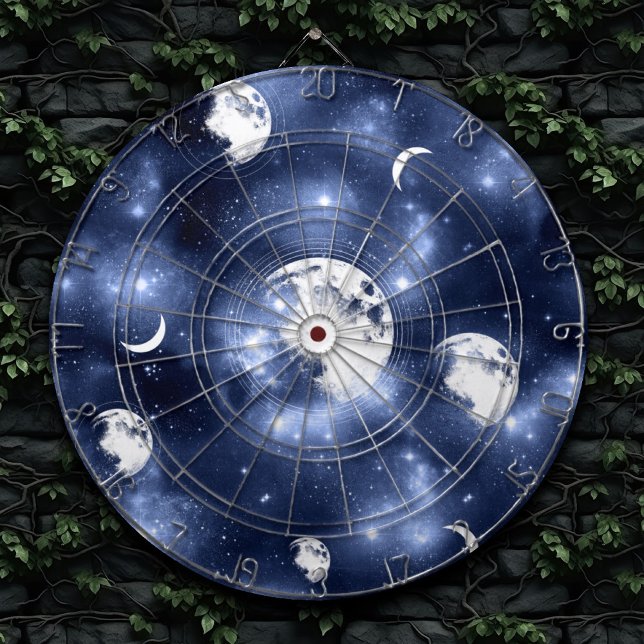 Moonlight Glow | Moon Phases in Sky Clouds Dart Board (Creator Uploaded)