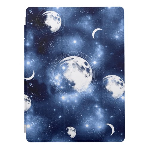 Moonlight Glow  Moon Phases in Sky Clouds iPad Pro Cover