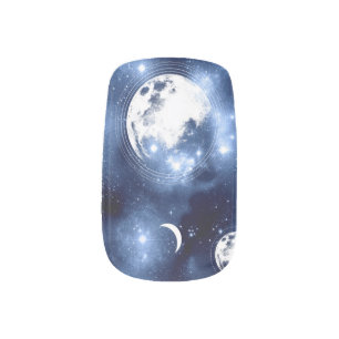 Moonlight Glow   Moon Phases in Sky Clouds Minx Nail Art