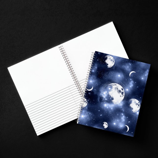 Moonlight Glow | Moon Phases in Sky Clouds Notebook (Creator Uploaded)
