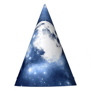 Moonlight Glow Moon Phases in Sky Clouds Party Hat