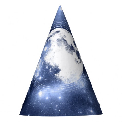 Moonlight Glow  Moon Phases in Sky Clouds Party Hat