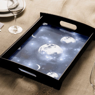 Moonlight Glow Moon Phases in Sky Clouds Tissue Paper