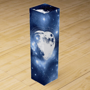 Moonlight Glow   Moon Phases in Sky Clouds Wine Box