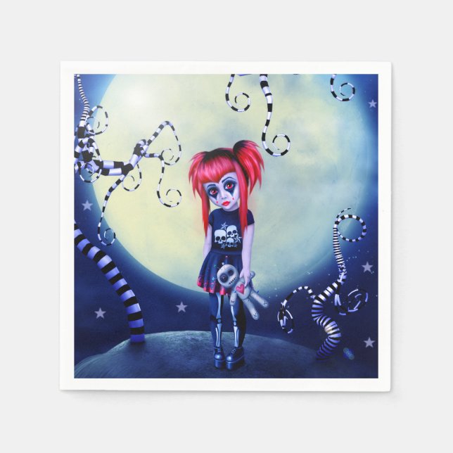 Moonlight Goth Doll Napkins (Front)