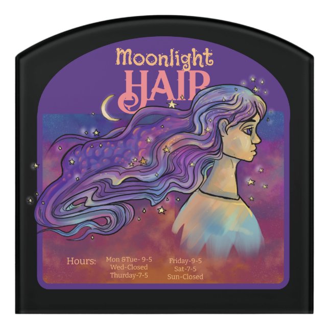Moonlight Hair Salon  Sign (Contour Front)