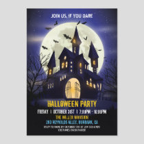 Moonlight Haunted House Spooky Halloween Party Invitation