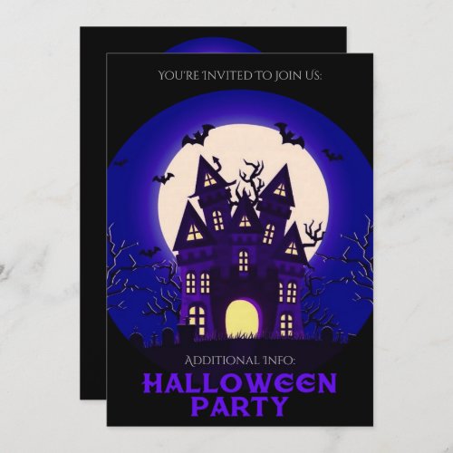 Moonlight Haunted Mansion Invitation