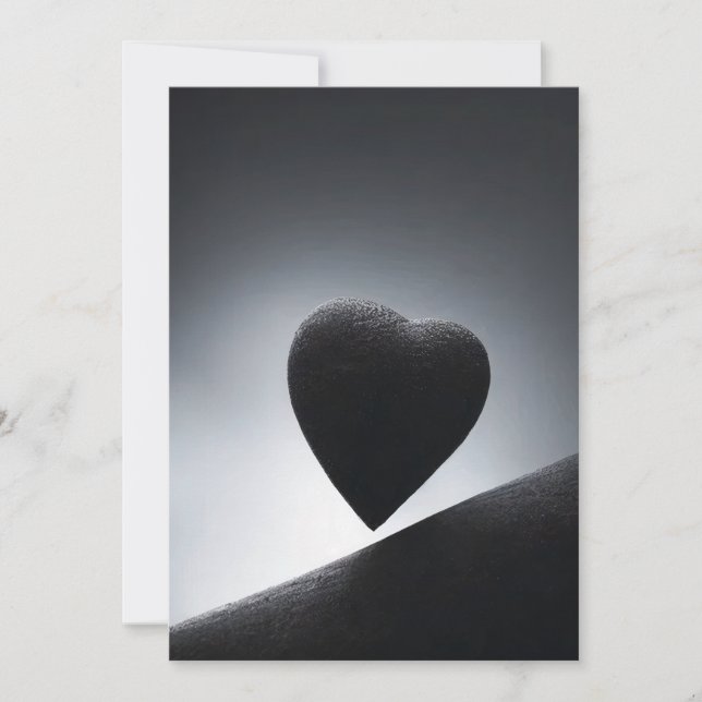 Moonlight Heart Shape Night Sky Holiday Card (Front)