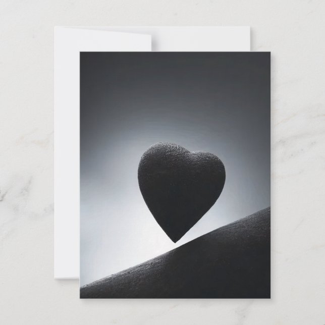 Moonlight Heart Shape Night Sky Note Card (Front)