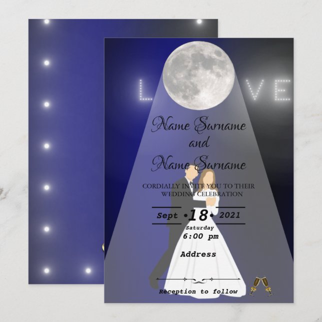 Moonlight Invitation (Front/Back)