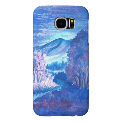 Moonlight Landscape watercolor, Samsung S6 case