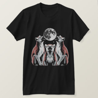 Moonlight Lemur Trio Graphic  T-Shirt