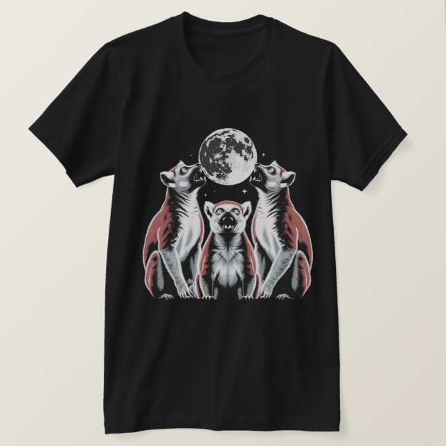 Moonlight Lemur Trio Graphic  T-Shirt (Design Front)
