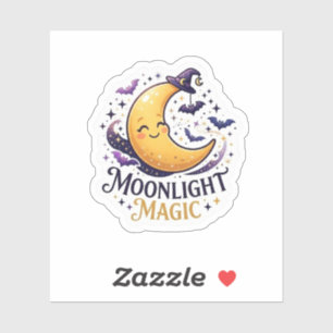 Moonlight Magic Halloween Sticker – Mystical Moon