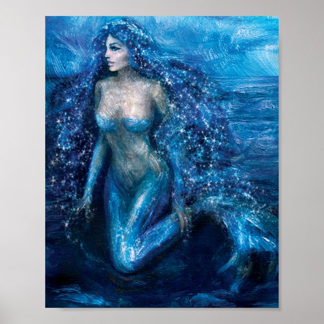 MoonLight Mermaid ~ Art Print 8 x 10 ~ by Kat (Front)