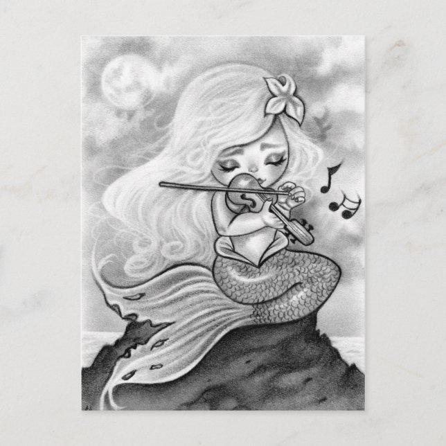 Moonlight Mermaid Violin Sonata Postcard (Front)