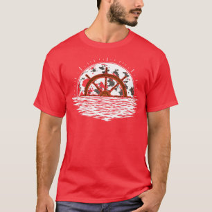 Moonlight Moon Sailboat Steering Wheel Sailing Boa T-Shirt