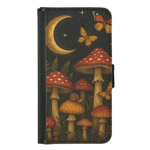 Moonlight Mushrooms Samsung Galaxy S5 Wallet Case