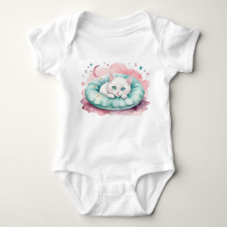 Moonlight Nap – Cozy Kitten Dreams Baby Bodysuit