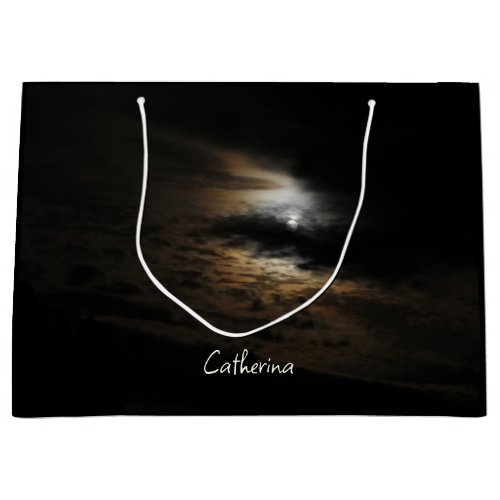 Moonlight Night Skyscape Photo Personalized  Large Gift Bag