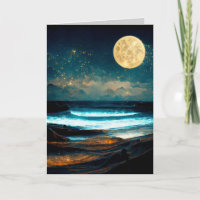 Moonlight Ocean Greeting / Note Card