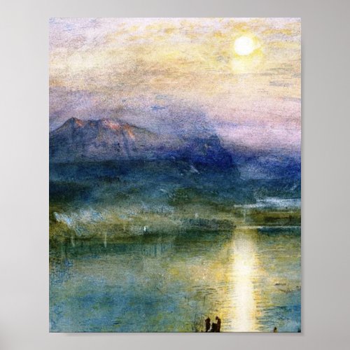 Moonlight On Lake Lucerne By William Turner Poster