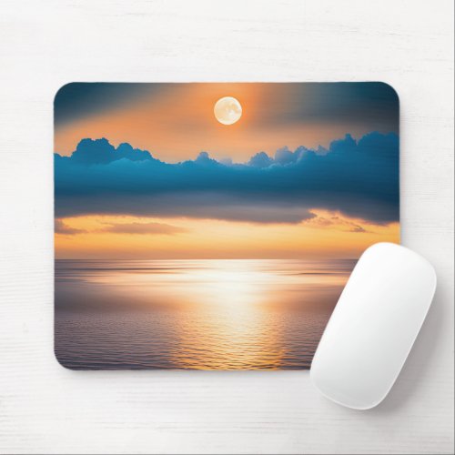 Moonlight On Ocean Water Mouse Pad