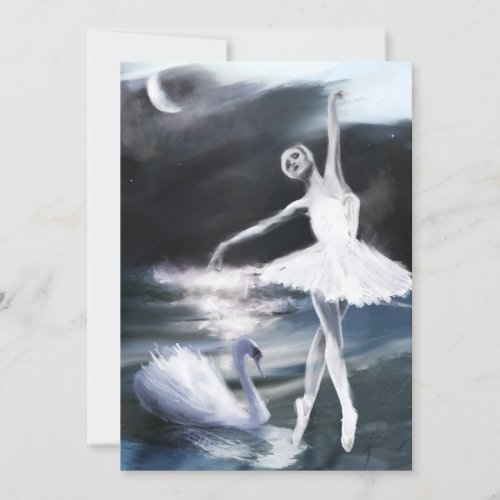 Moonlight on Swan Lake Card