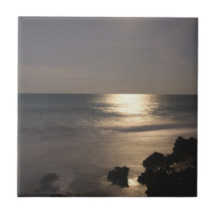 Moonlight Over Ocean Ceramic Tile