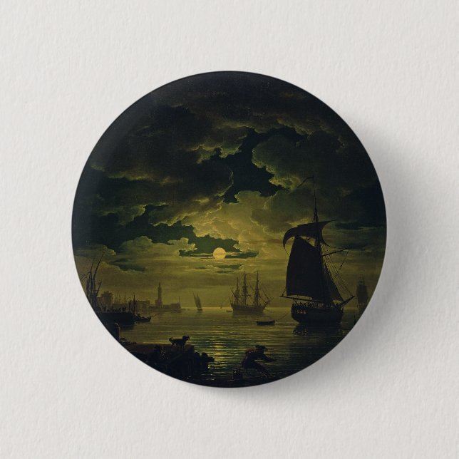 Moonlight Over Palermo High-Fidelity Fine Art  Button (Front)