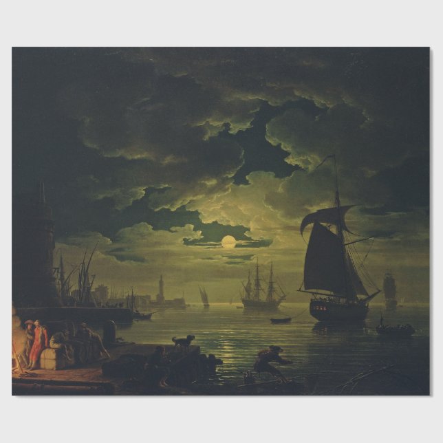 Moonlight Over Palermo High-Fidelity Fine Art  Wrapping Paper (Flat)