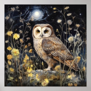 Moonlight Owl Art Print