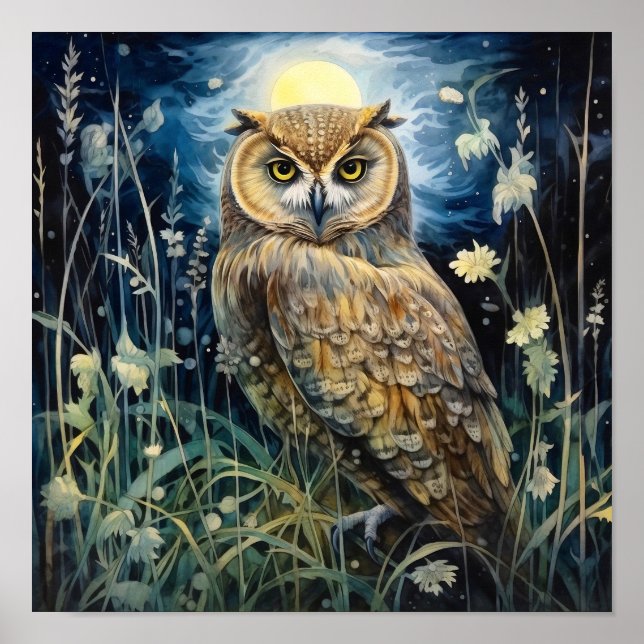 Moonlight Owl Art Print (Front)
