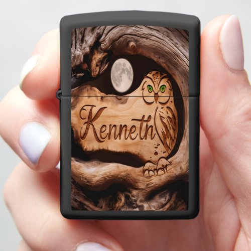 Moonlight Owl Sign Zippo Lighter