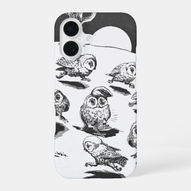 Moonlight Owls, Louis Wain iPhone Case (Back)