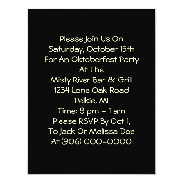 Moonlight Party Gathering Octoberfest Invitations