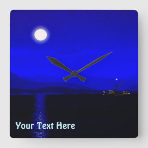 Moonlight Passage Square Wall Clock