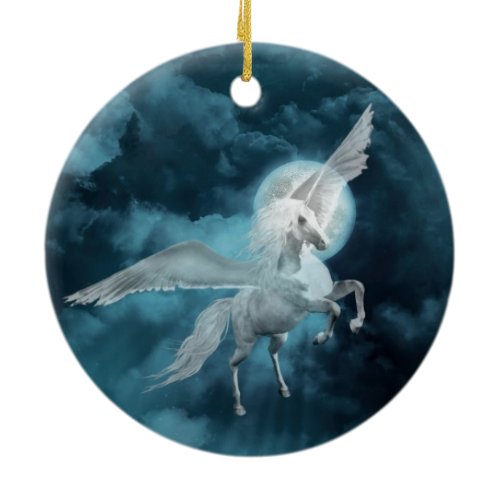 Moonlight pegasus ceramic ornament