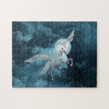 Moonlight Pegasus Jigsaw Puzzle by deemac2 at Zazzle