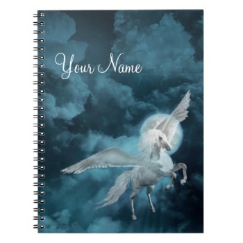 Moonlight Pegasus Notebook by deemac2 at Zazzle