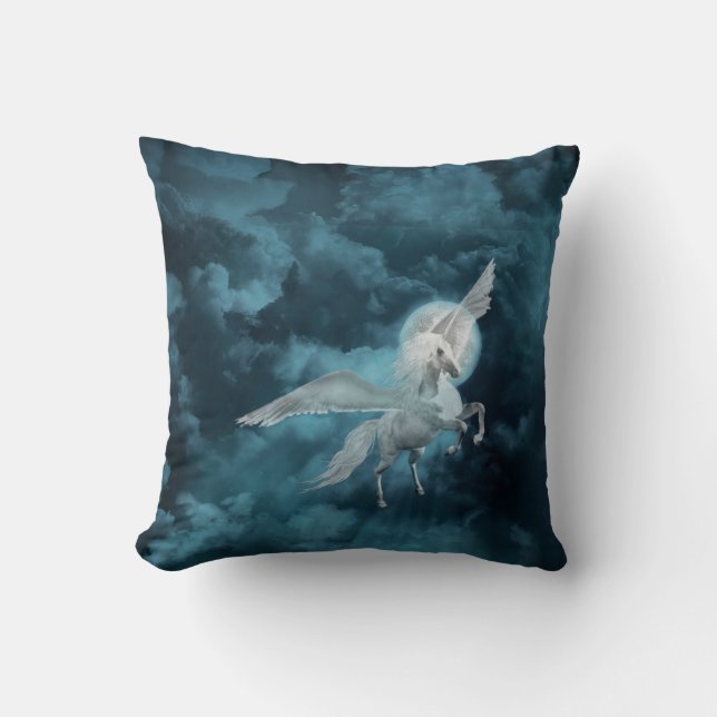 Moonlight pegasus throw pillow (Front)