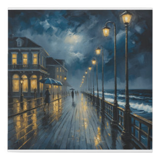 Moonlight Promenade Faux Canvas Print