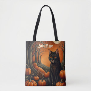 Moonlight Pumpkin Patch Personalised Halloween Tote Bag