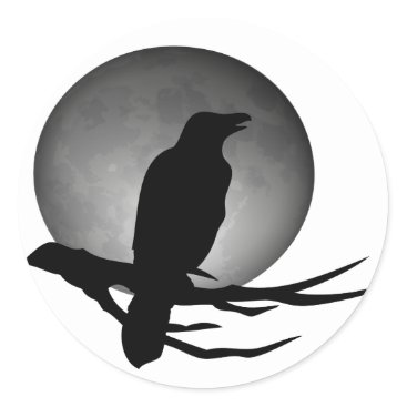 moonlight raven classic round sticker