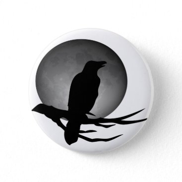 moonlight raven pinback button